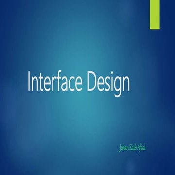 Interface design