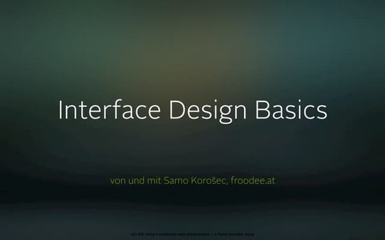 Interface Design Basics (deutsch)