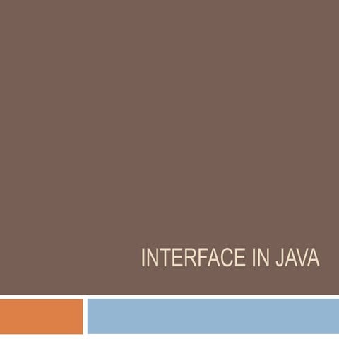Interface in java | PPT