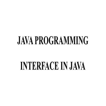 Interface in java | PPT