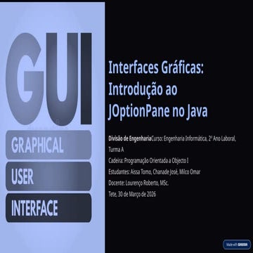 Introdução ao Uso da Classe JOptionPane para Interfaces Gráficas em ...