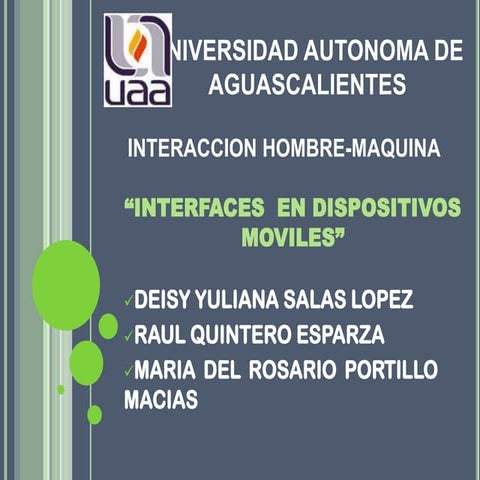 Interfaces en dispositivos móviles