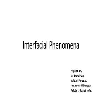 Interfacial phenomena
