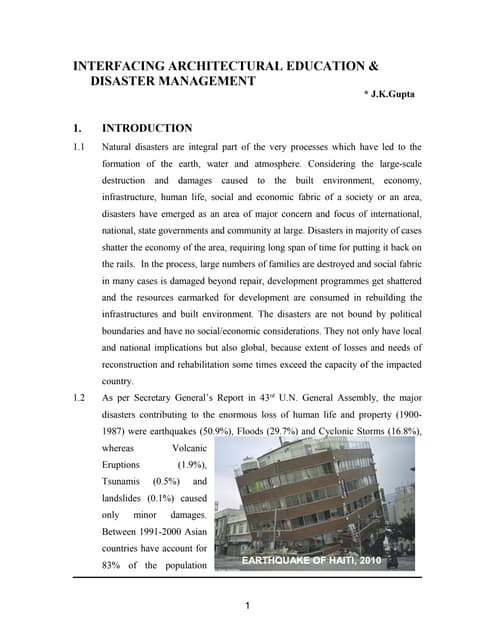The role of land use planning in the disaster risk reduction | PPTX