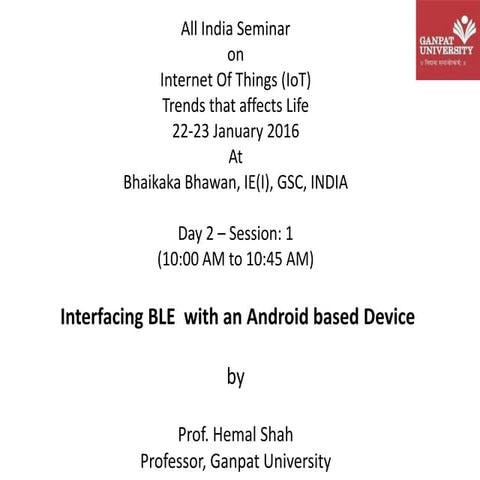 Interfacing BLE with android based device  