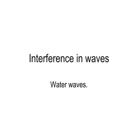 Interference In Waves