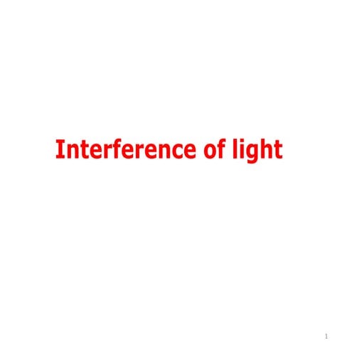 Interference of light waves
