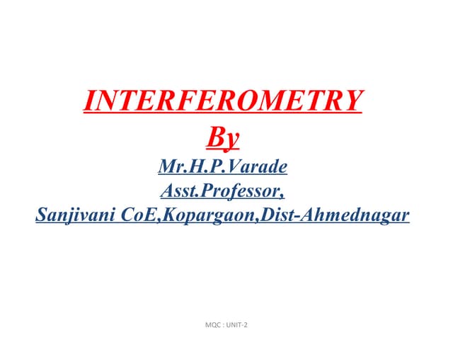 Interferometers Pdf