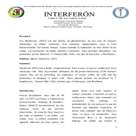 Interferón-Inmunología