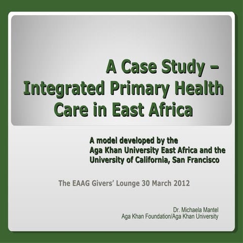 Intergrated public health care model  ppp case study in kenya