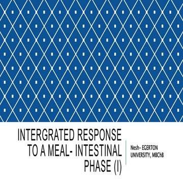 INTERGRATED RESPONSE TO A MEAL  iv. INTESTINAL PHASE (i)