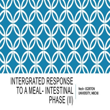 INTERGRATED RESPONSE TO A MEAL V. INTESTINAL PHASE (ii)