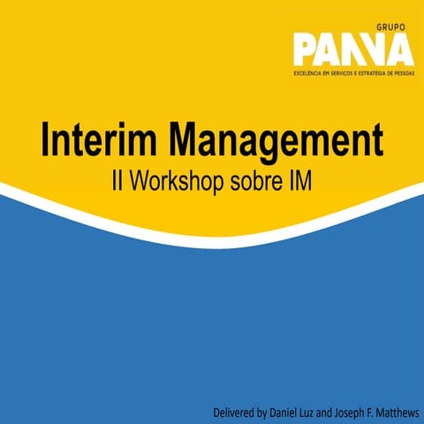 Interim Management   II workshop slides 