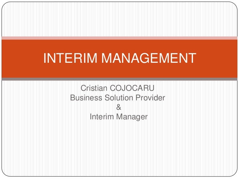 Interim Management Introduction Presentation