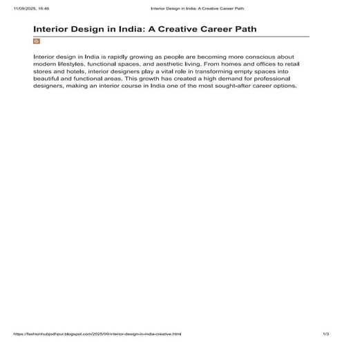 BEST INTERIOR DESIGN COURSE IN INDIA | PDF