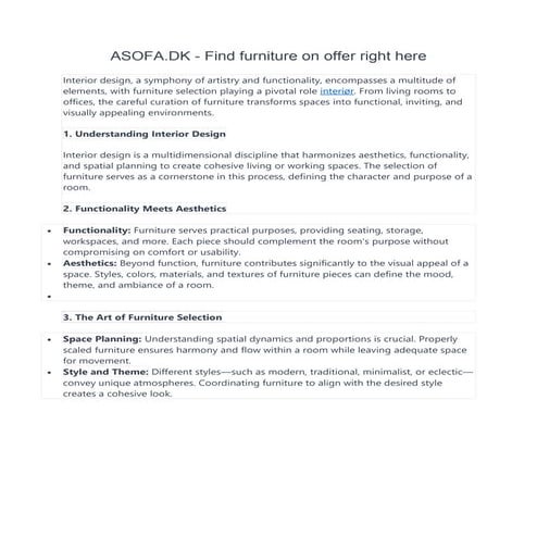 Relationship of interior design and furniture | DOCX