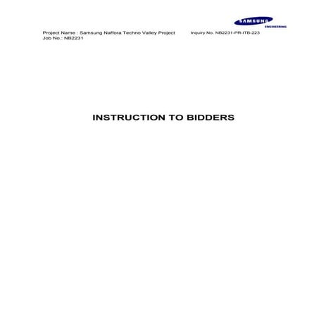 (Interior const) instruction to bidders