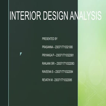Comprehensive Interior Design Analysis for Modern Office Spaces | PPTX
