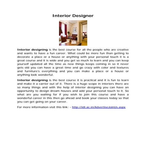 Idt interior designer | PDF