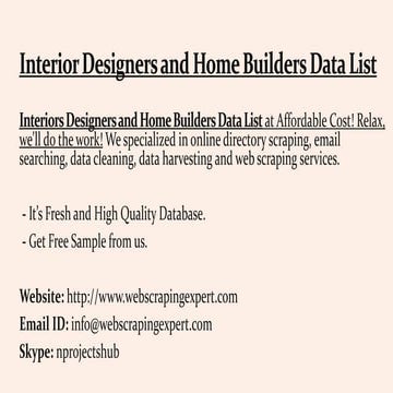 Interior designers and home builders data list