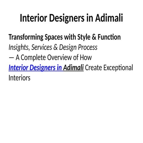 Transforming Spaces with Style & Function | PPTX