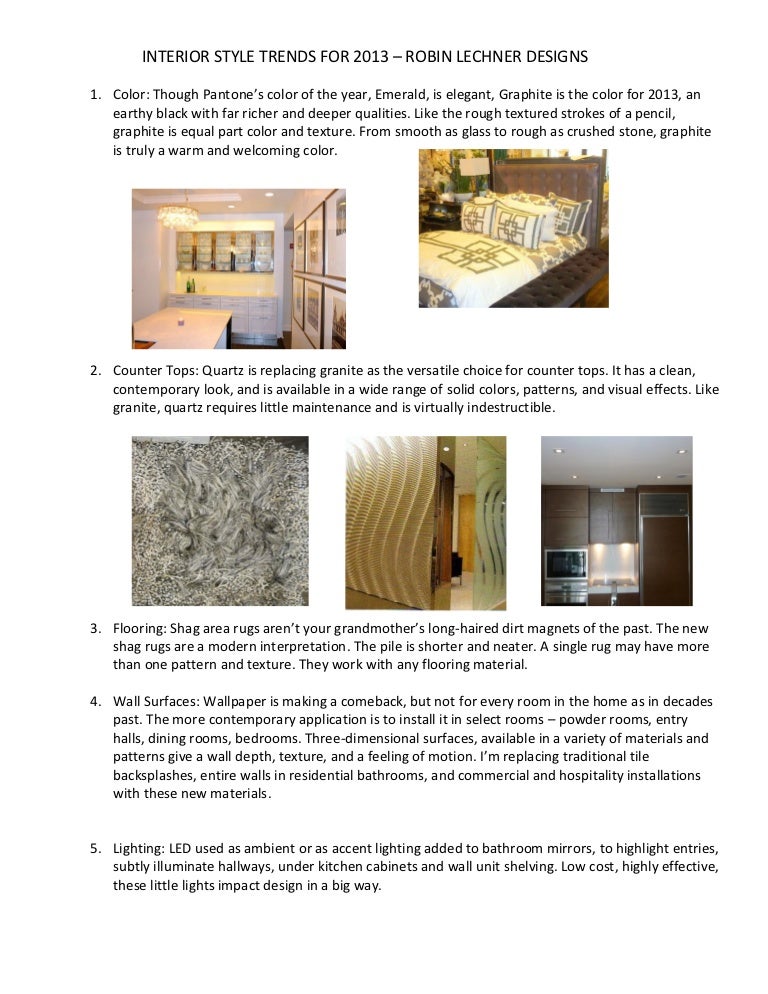 Download Interior design trends for 2013 pdf