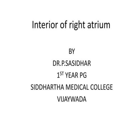 Interior of right atrium