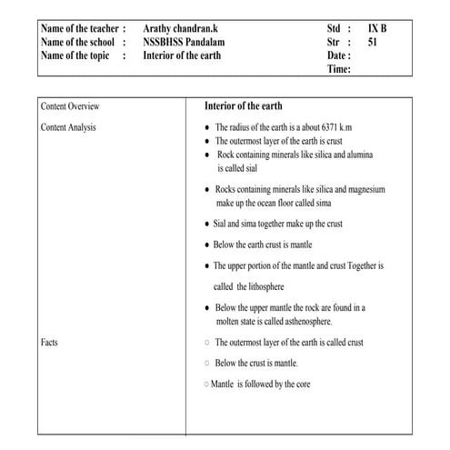 Interior of the earth 