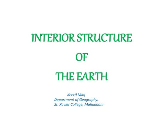 Interior of earth | PPT