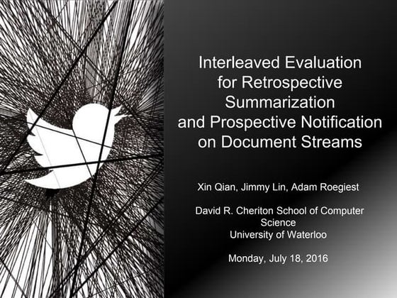 Interleaving - SIGIR 2016 presentation