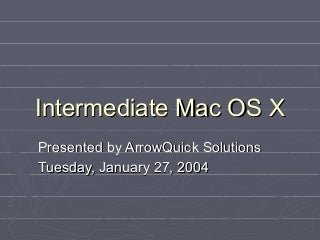 Intermediate Mac OS X