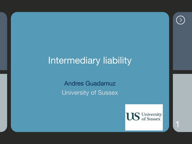 Developments in intermediary liability
