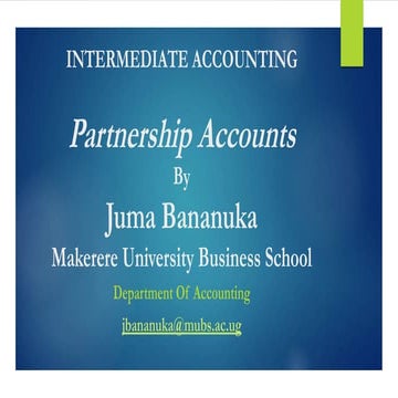 ACCOUNTING FOR PARTNERSHIPS