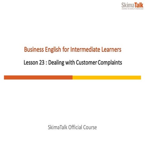 Intermediate Business English Lesson 23
