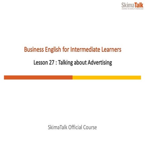 Intermediate Business English Lesson 27