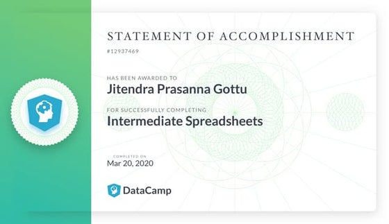 Intermediate spreadsheets