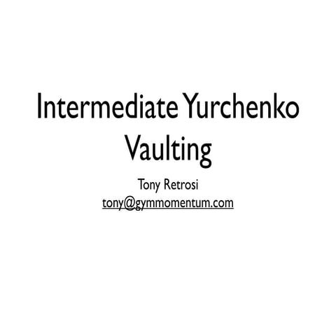 Intermediate yurchenko vaulting | PDF