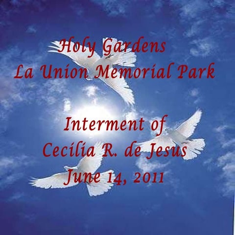 Interment of cecilia de jesus | PPT