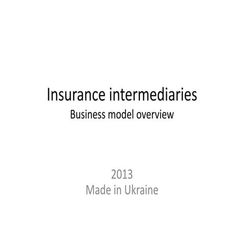 Insuarnce intermediaries BModel