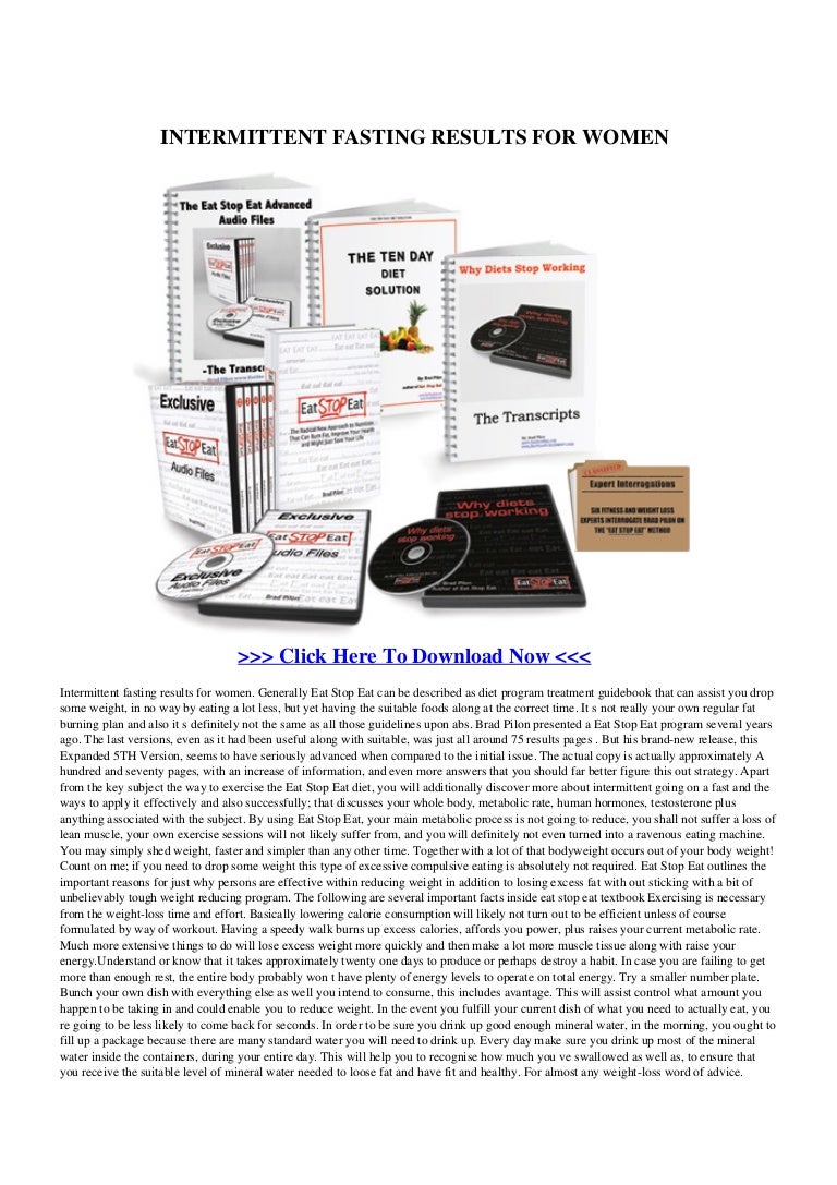 Intermittent fasting results for women