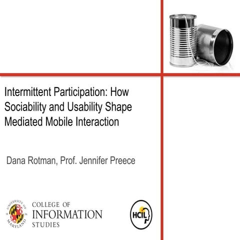 Intermittent participation how sociability and usability shape mediated mobil...
