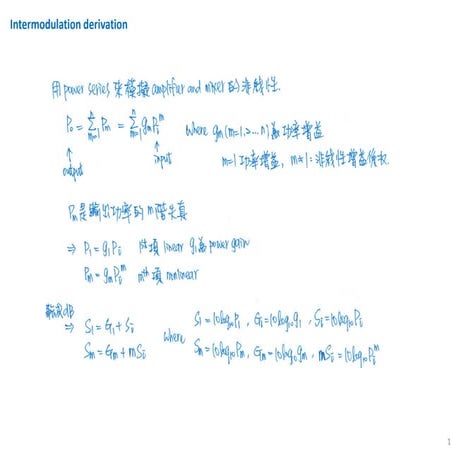 Intermodulation distortion derivation