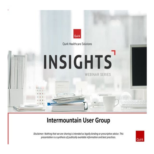 Intermountain User Group Presentation 