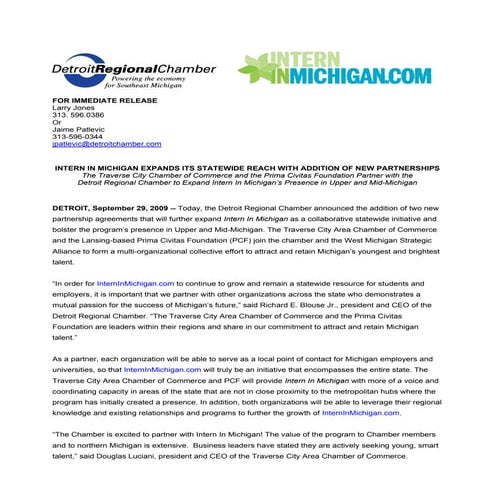 Intern In Michigan New Partnerships