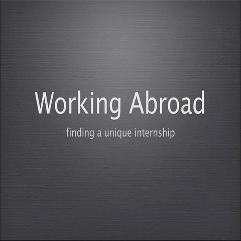 Working Abroad