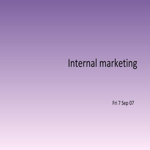 Internal Relationship Marketing