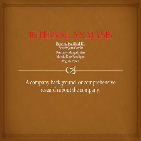 Internal analysis (marketing plan)