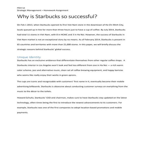 Why is Starbucks so successful?