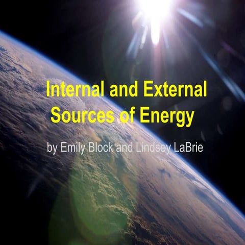 Chapter 14 Life Science Internal and External Sources of Energy