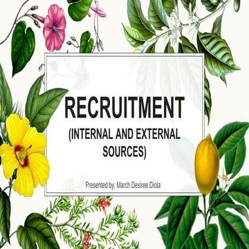 Internal and External Sources of Recruitment | PPT